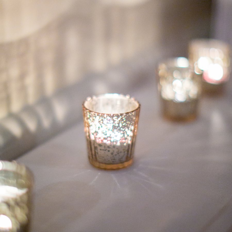 Mercury Glass Votive Trio