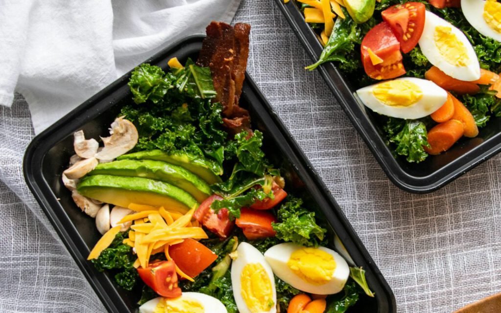 A packed lunchbox with healthy snacks
