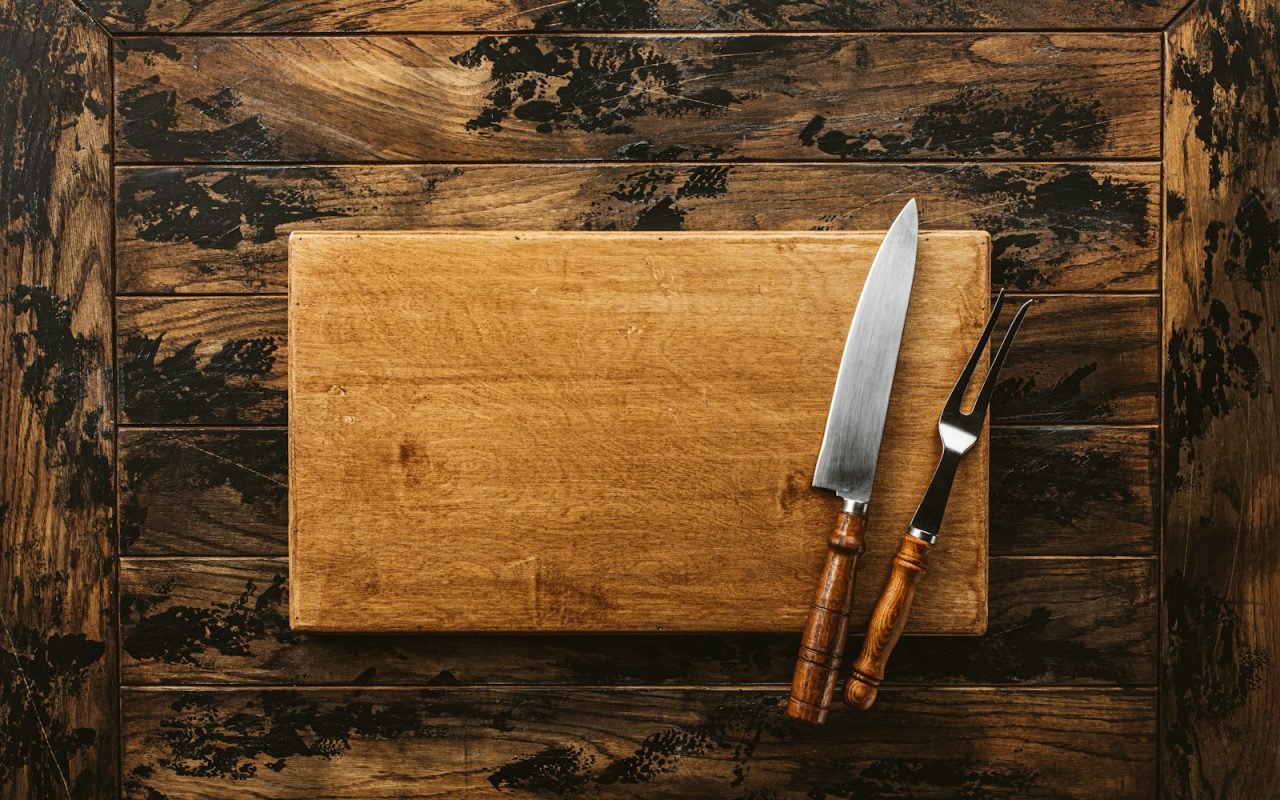 End-grain walnut cutting board