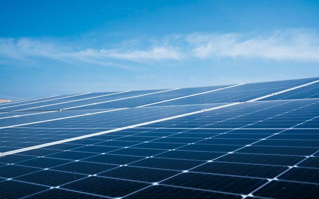 Clean rows of solar panels on a residential roof