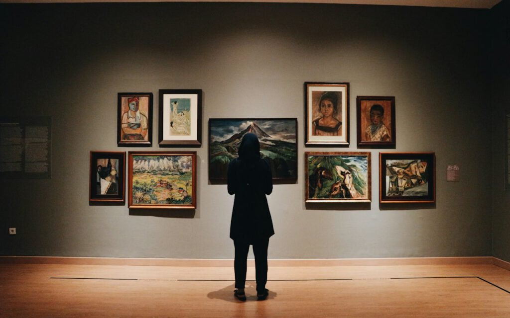 Artwork on display in a museum gallery