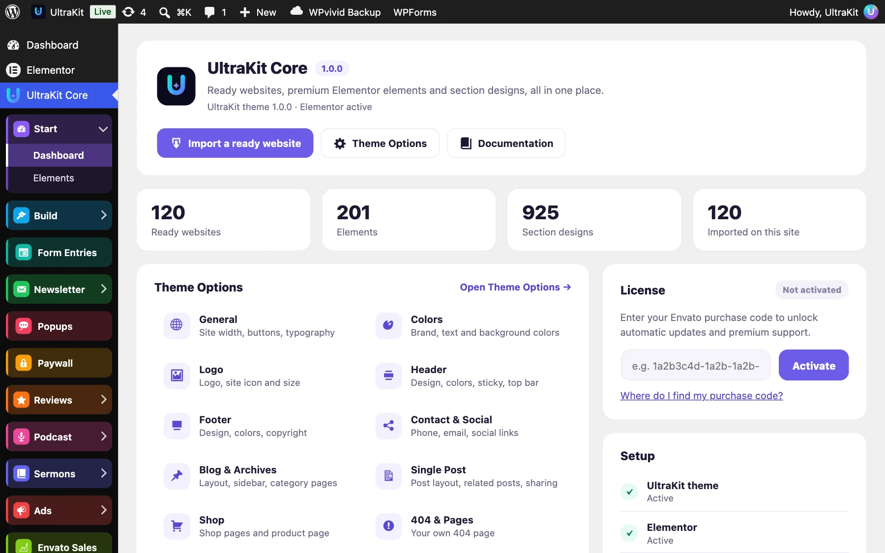 UltraKit Core → Dashboard