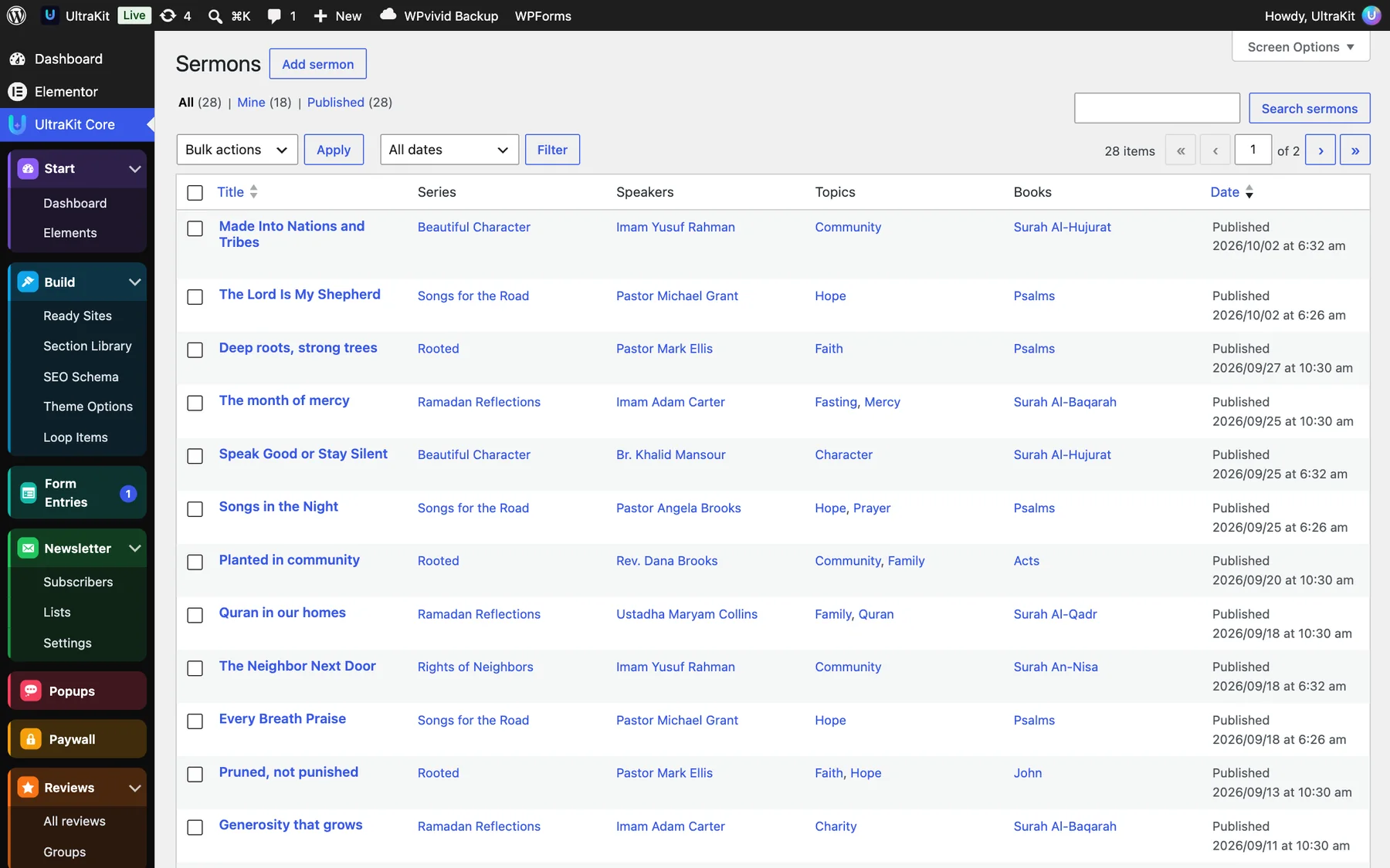 Sermons → All: series, speakers, topics and books