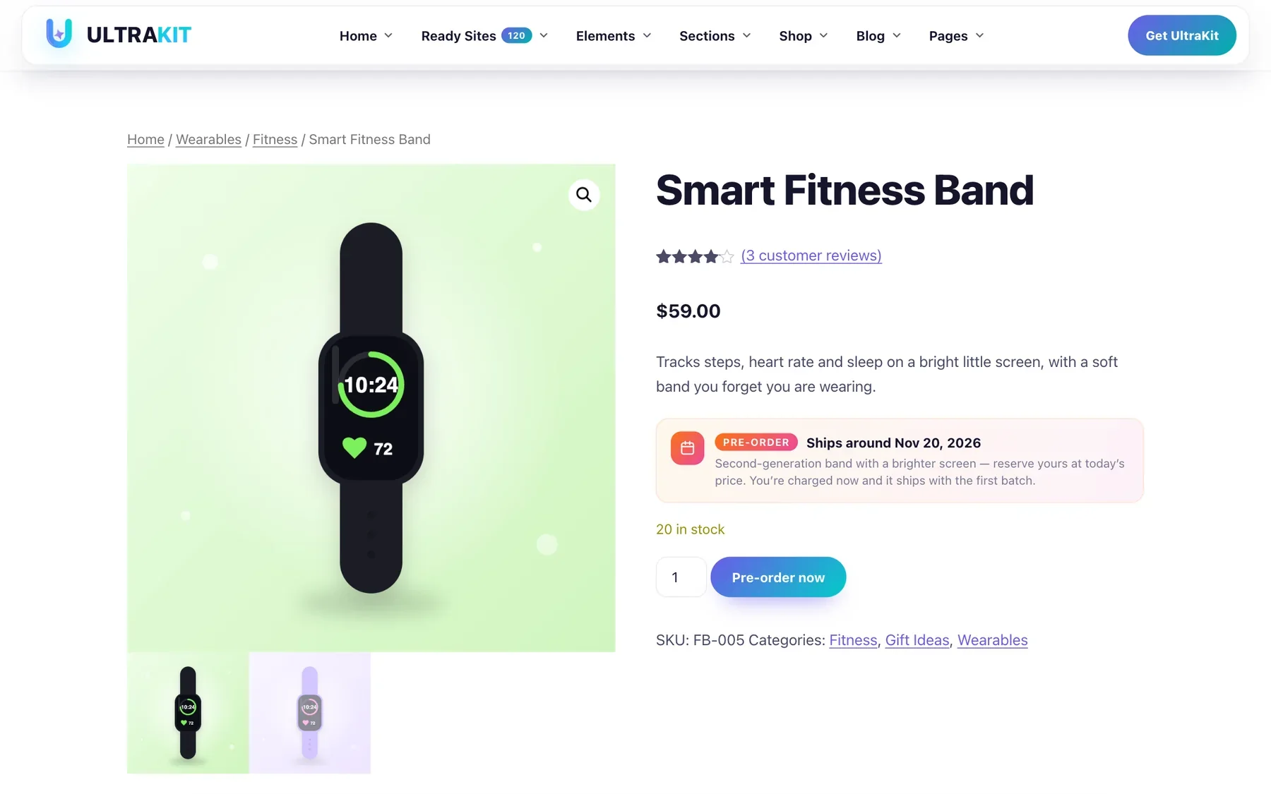Pre-order with its ship date