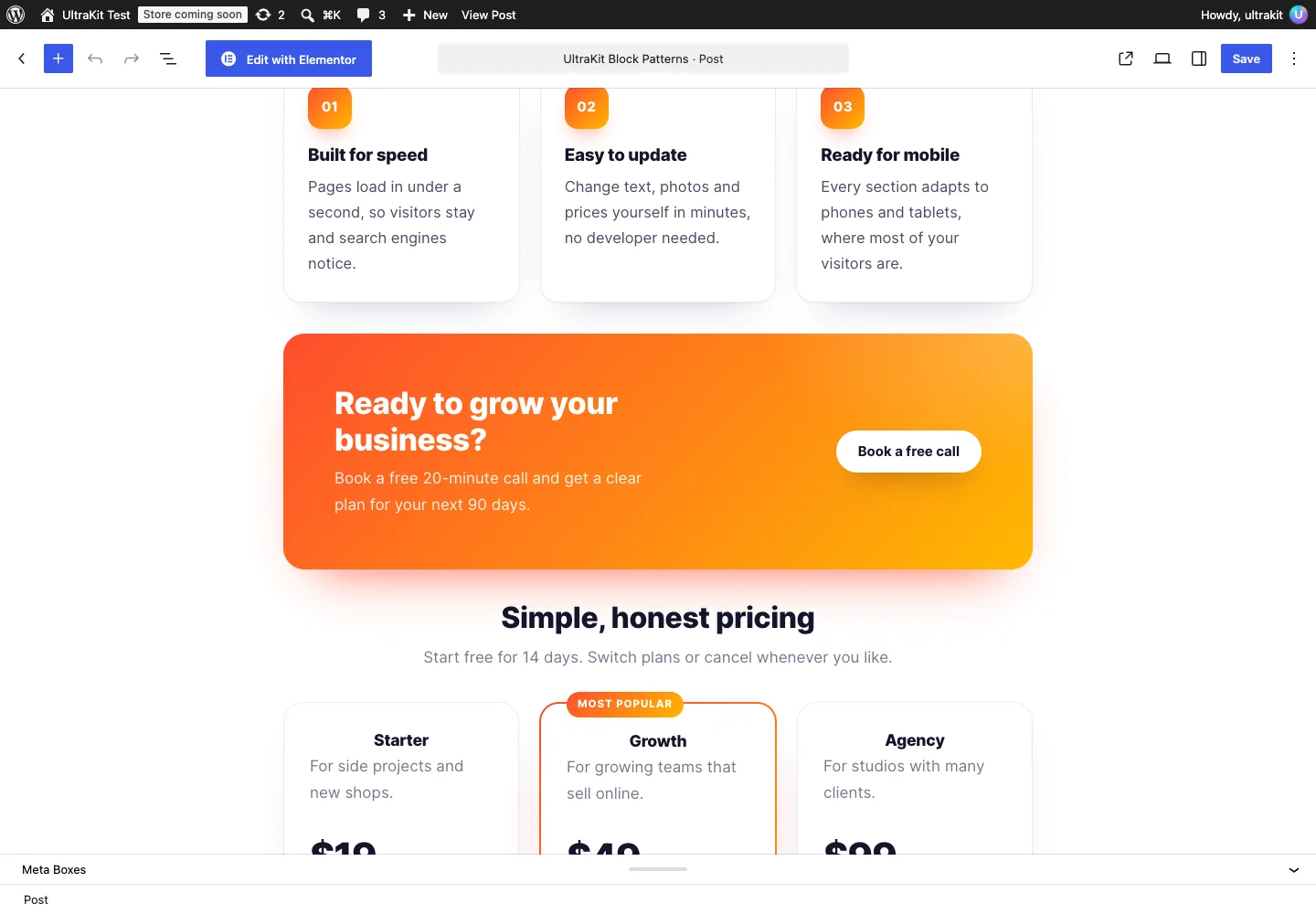 The editor matches the front end