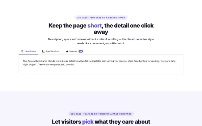 Advanced Tabs element demo