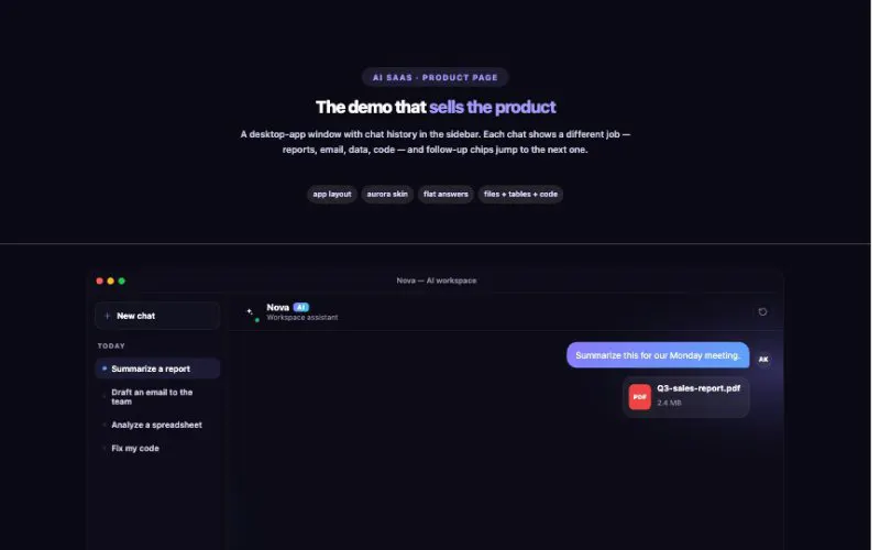 AI Chat Showcase element demo