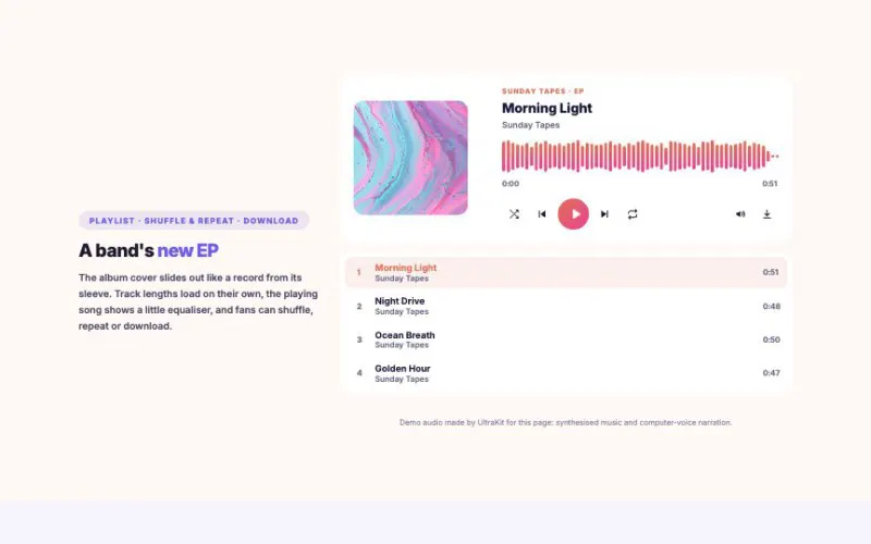 Audio Player Pro element demo