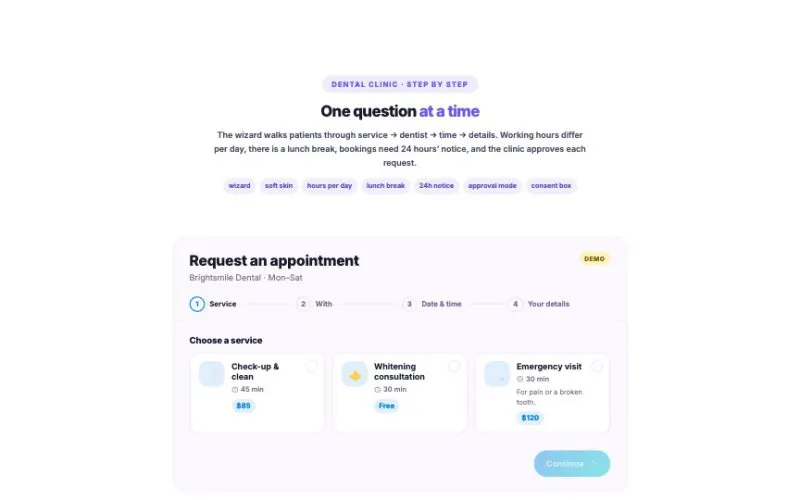 Booking / Appointment Form element demo