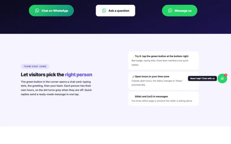 Click to WhatsApp element demo
