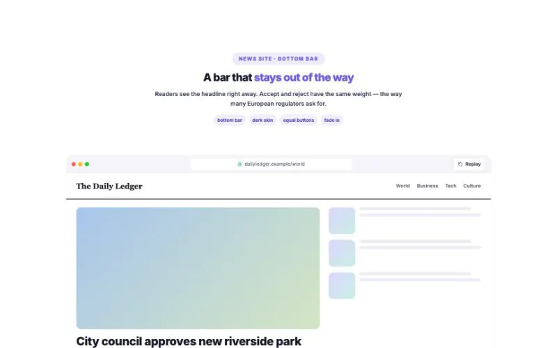 Cookie Consent Banner element demo
