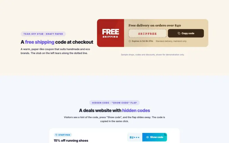Coupon Code Box element demo