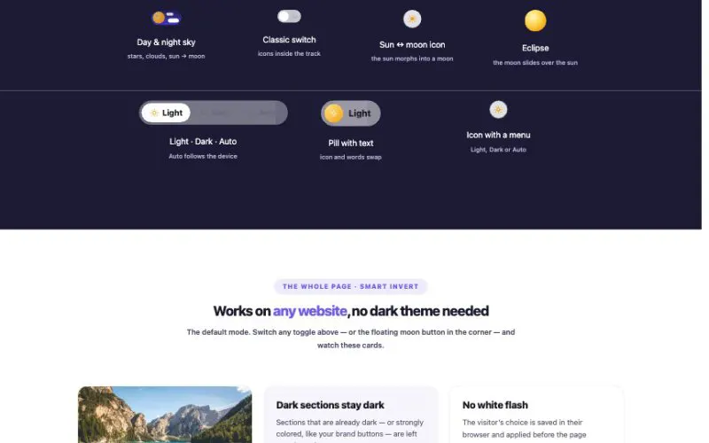 Dark Mode Toggle element demo