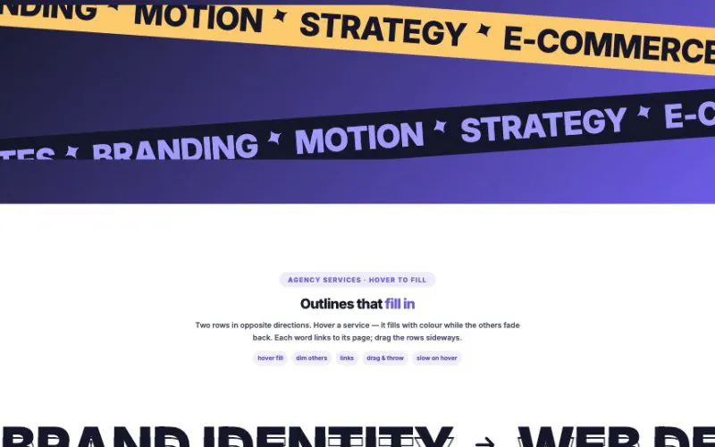 Gradient Text Marquee element demo