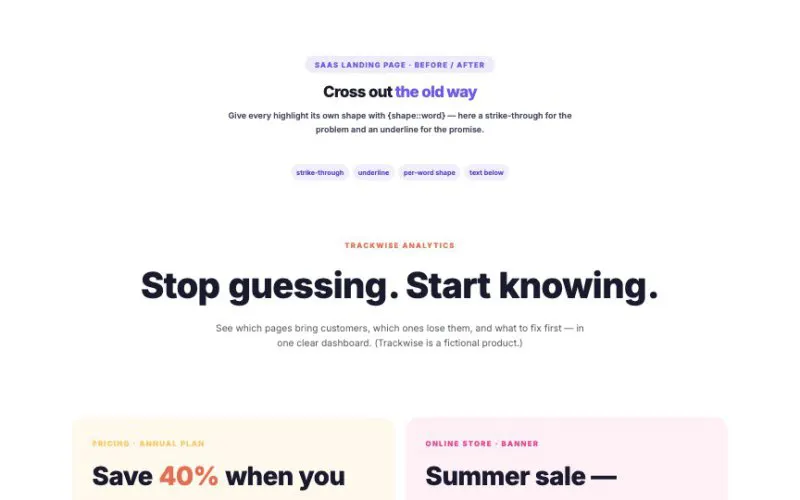 Highlighted Text element demo