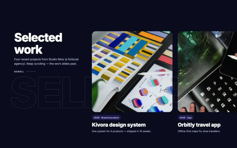 Horizontal Scroll Showcase element demo