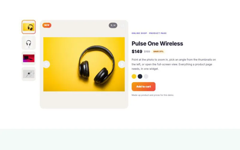 Image Carousel w/ Thumbnail element demo