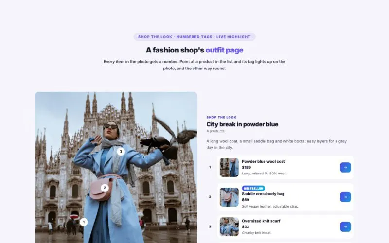 Instagram Shopping element demo