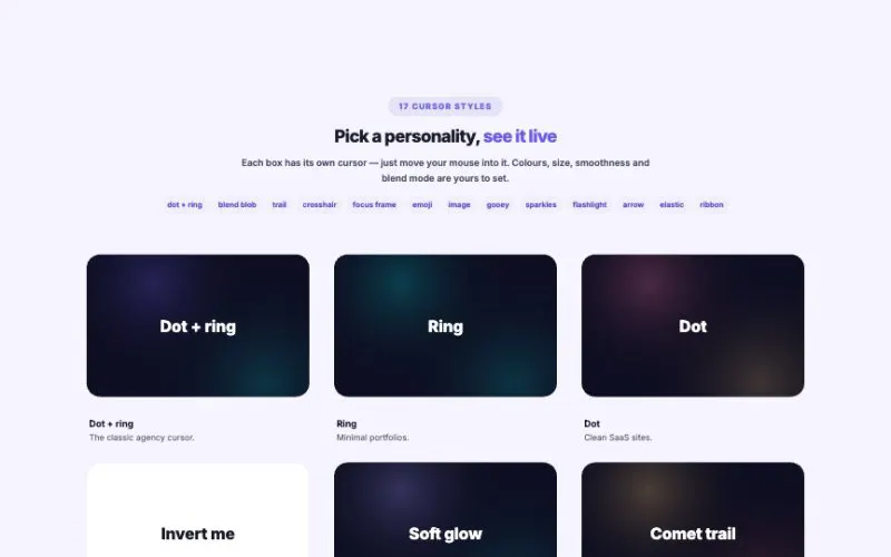 Interactive Cursor element demo