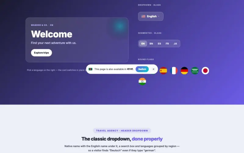 Language Switcher element demo