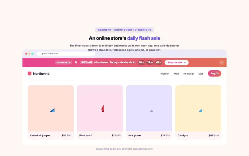 Notification Bar element demo