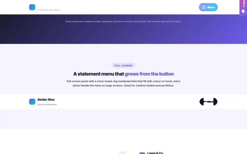 Off-Canvas Content element demo
