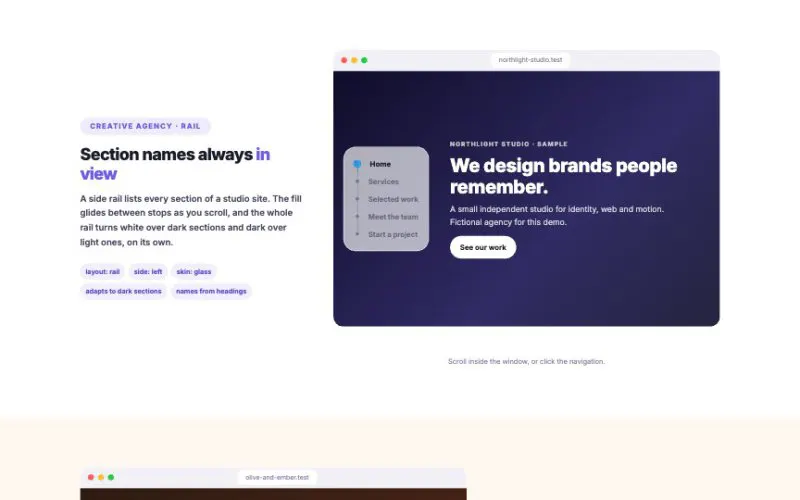 One Page Navigation element demo