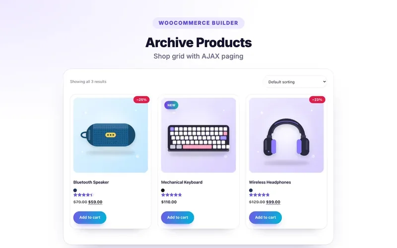 Archive Products element demo