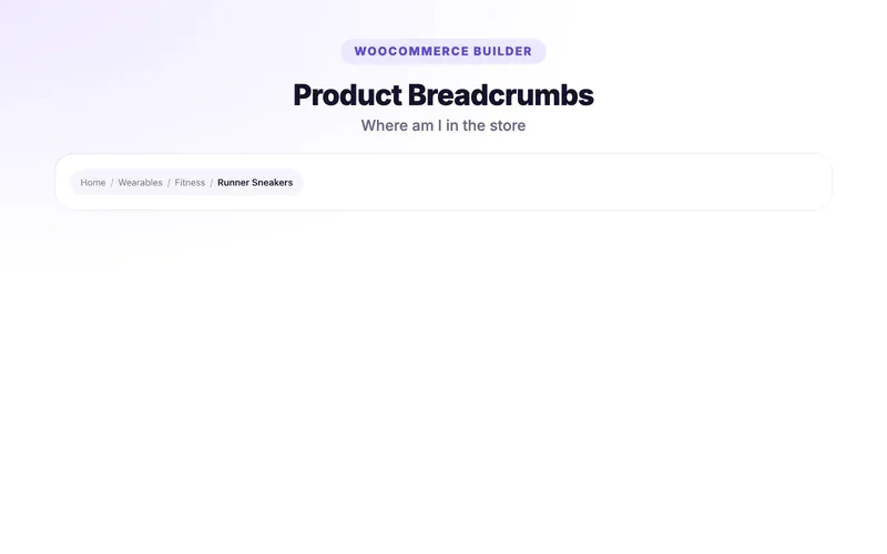 Product Breadcrumbs element demo