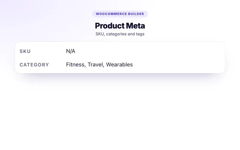 Product Meta element demo