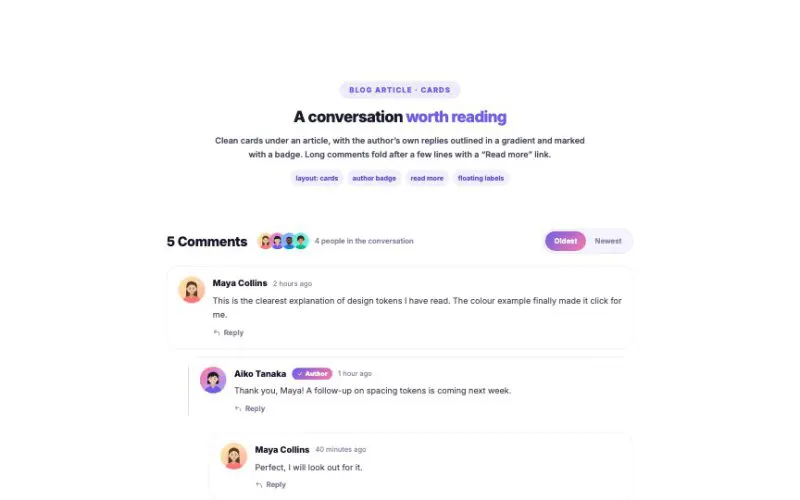 Post Comments element demo