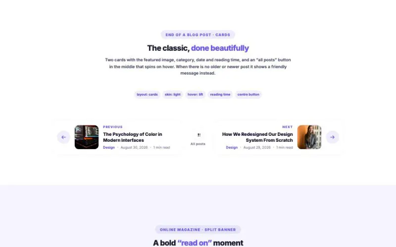 Post Navigation element demo