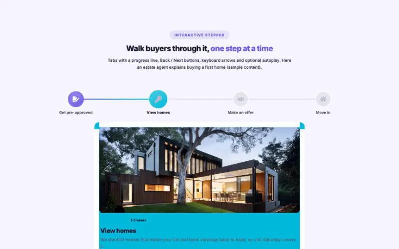 Process / Steps Flow element demo