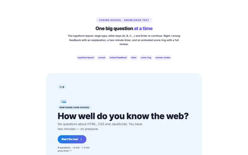 Multi-step Quiz element demo