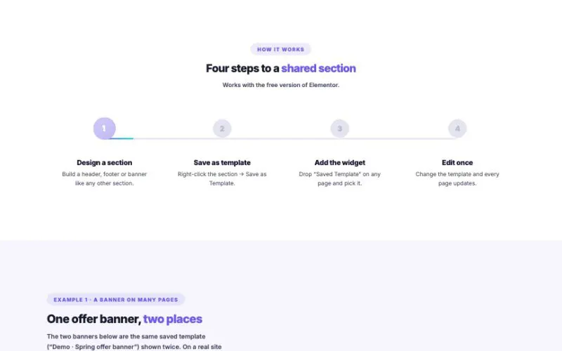 Saved Template element demo
