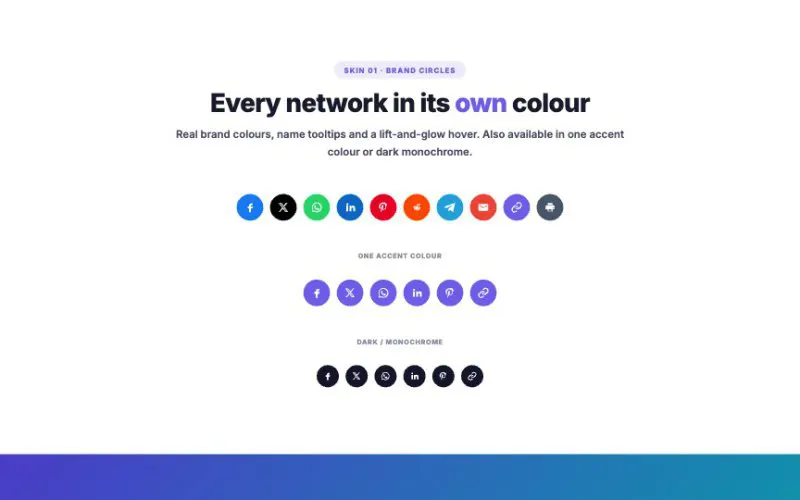 Social Share Icons element demo