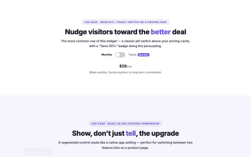 Toggle Content element demo