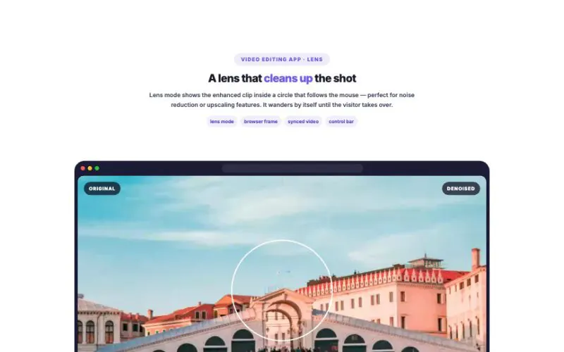 Before/After Video Compare element demo