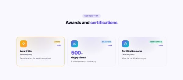 About 06 section — Awards & certificates