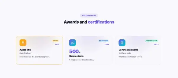 About 06 section — Awards & certificates