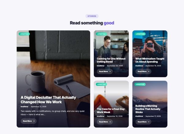 Blog 02 section — Bento posts