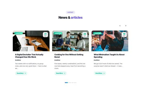 Blog 03 section — Post carousel