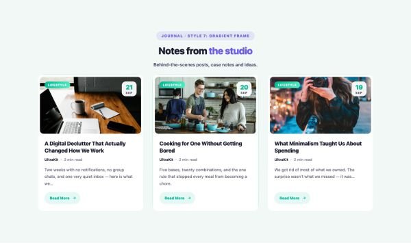 Blog 20 section — Post Grid · Style 7: Gradient Frame