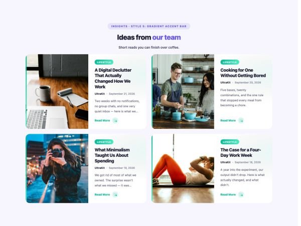Blog 24 section — Post List · Style 5: Gradient Accent Bar