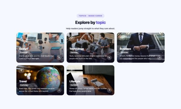 Blog 46 section — Category List / Grid · Image cards