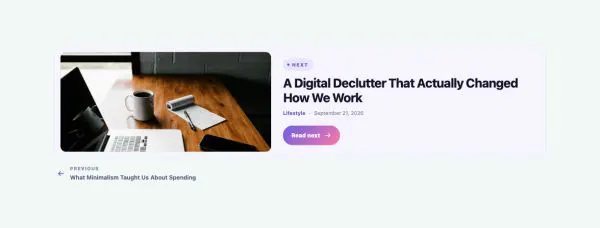 Blog 66 section — Post Navigation · Up next