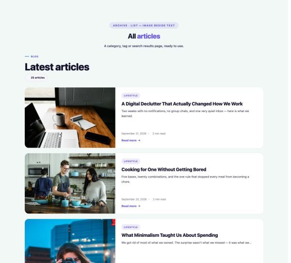 Blog 76 section — Archive Posts · List — image beside text