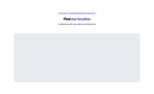 Contact 18 section — Google Maps Advanced · Standard (Google default)