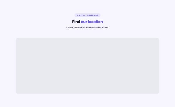 Contact 20 section — Google Maps Advanced · Aubergine