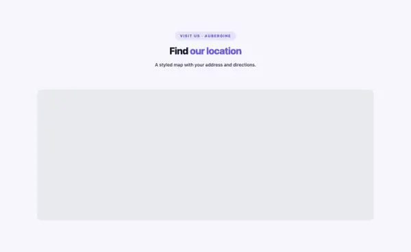 Contact 20 section — Google Maps Advanced · Aubergine